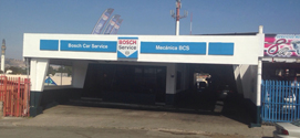 Fotografia del exterior del taller bosch car service tijuana o mecanica bcs.